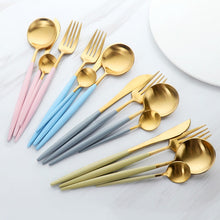 Load image into Gallery viewer, Gold Flatware Set 48-Piece