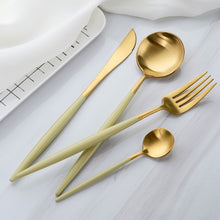 Load image into Gallery viewer, Gold Flatware Set 48-Piece
