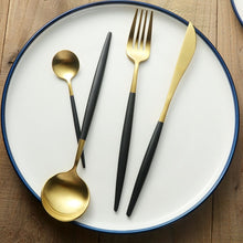 Load image into Gallery viewer, Gold Flatware Set 48-Piece