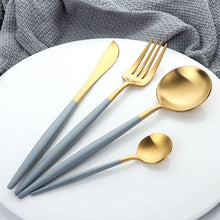 Load image into Gallery viewer, Gold Flatware Set 48-Piece