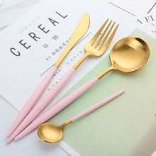 Load image into Gallery viewer, Gold Flatware Set 48-Piece