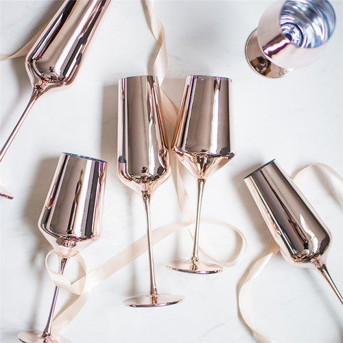 Rose Gold Red Wine Glass