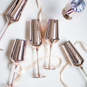 Rose Gold Red Wine Glass