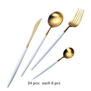 24pcs/set White Gold