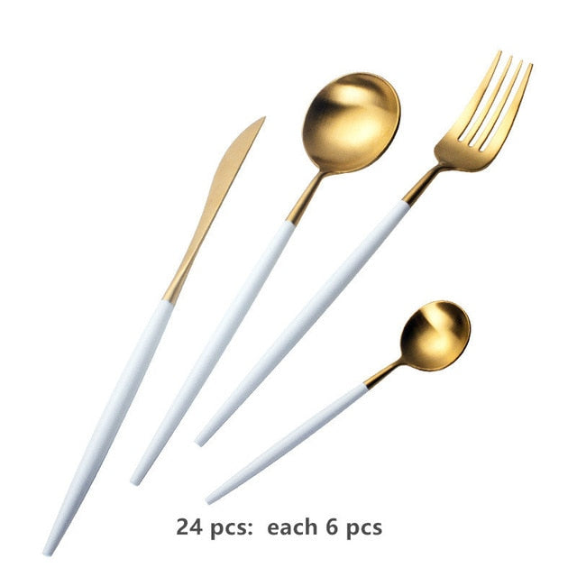 24pcs/set White Gold